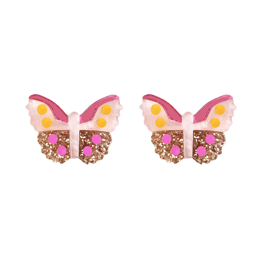 Butterfly Stud Earrings in Glitter