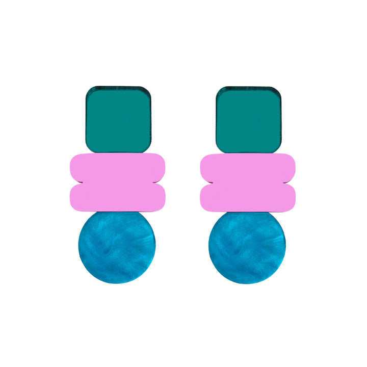 Lola Earrings - Teal Purple Blue