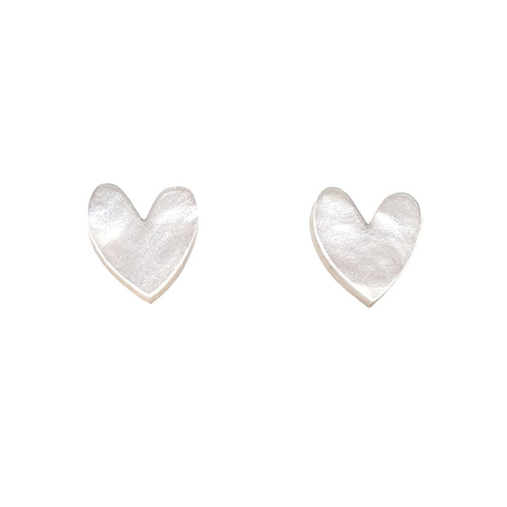 White Pearl Hearts Earrings