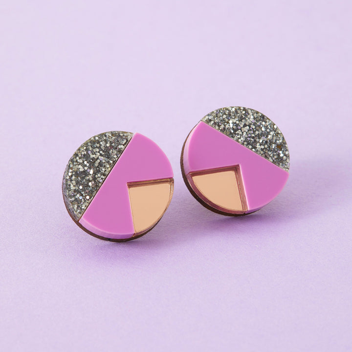 Matilda Stud Earrings in Purple