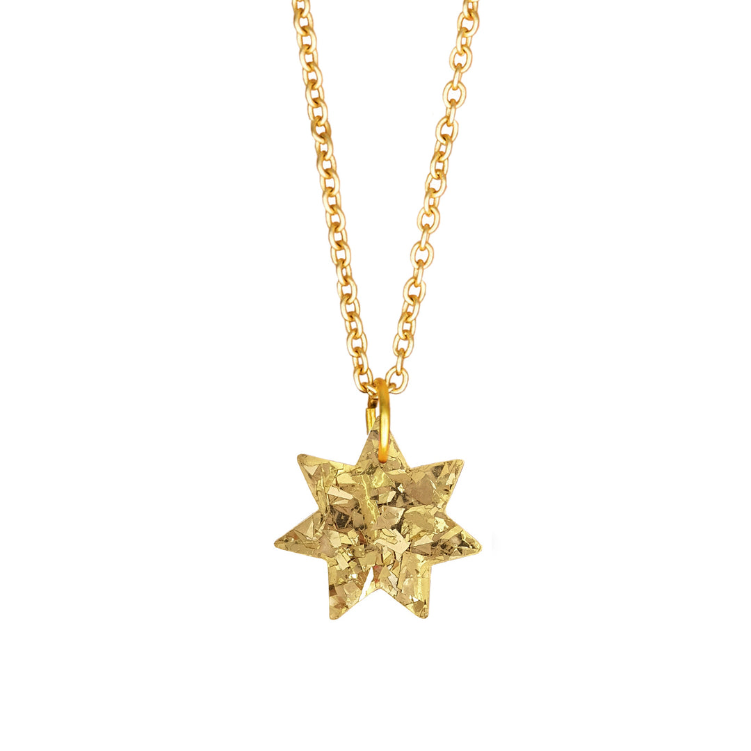 Star Necklace Gold Sparkle