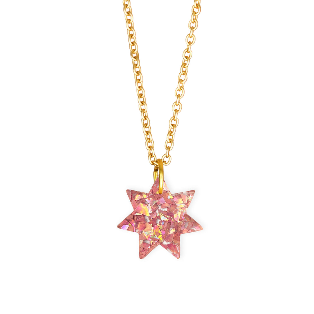 Star Necklace Light Pink Sparkle