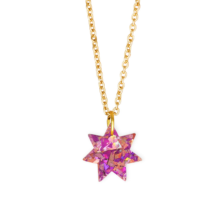 Star Necklace Purple Sparkle