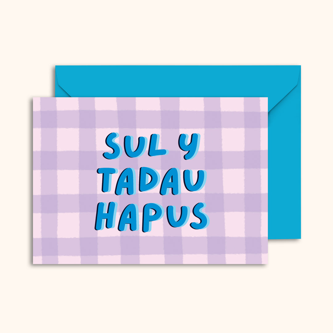Sul y Tadau Hapus Welsh Gingham Card | Wholesale