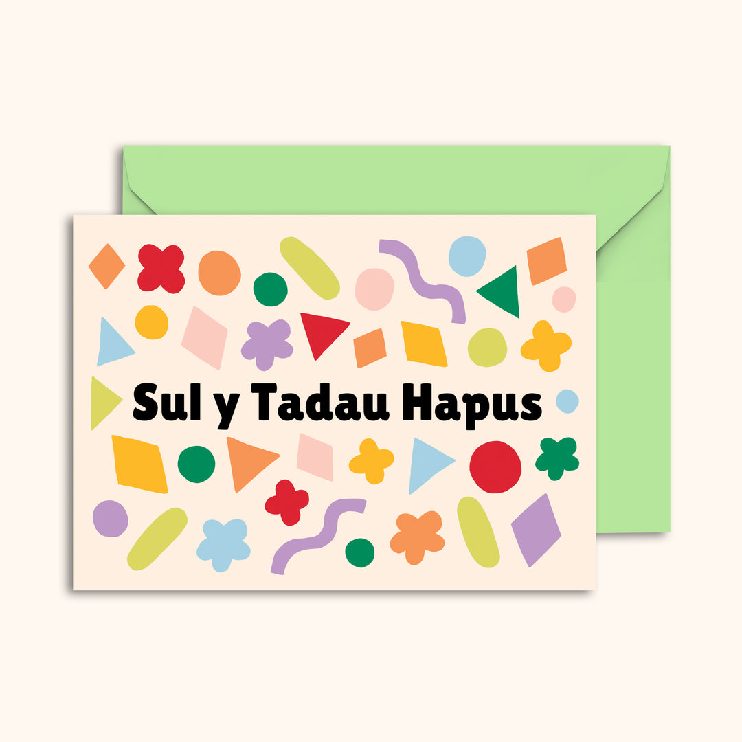 Sul y Tadau Hapus Welsh Shapes Card | Wholesale