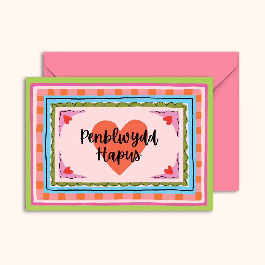 Penblwydd Hapus Welsh Heart Card | Wholesale