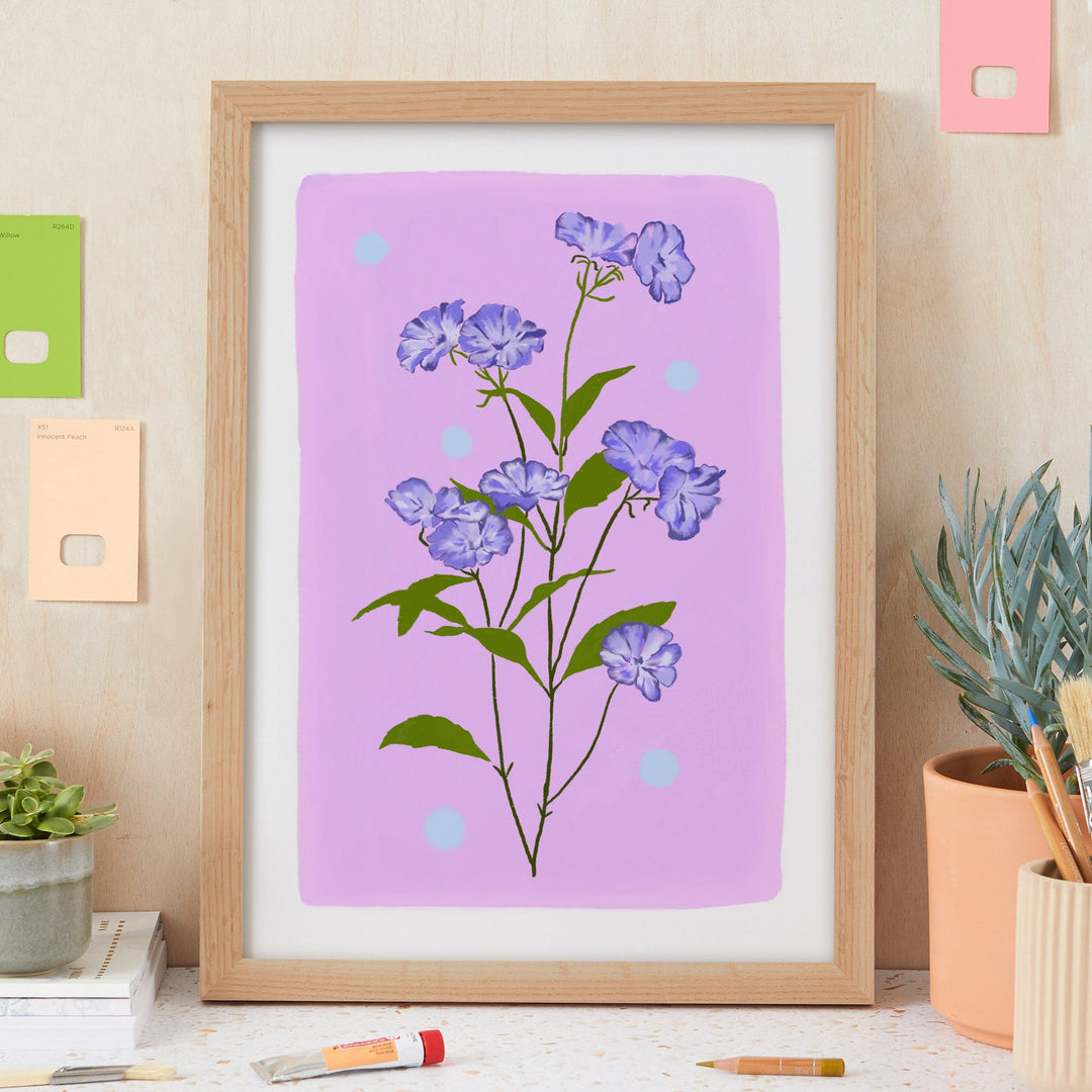 Delicate Floral Art Print Lilac | Wholesale
