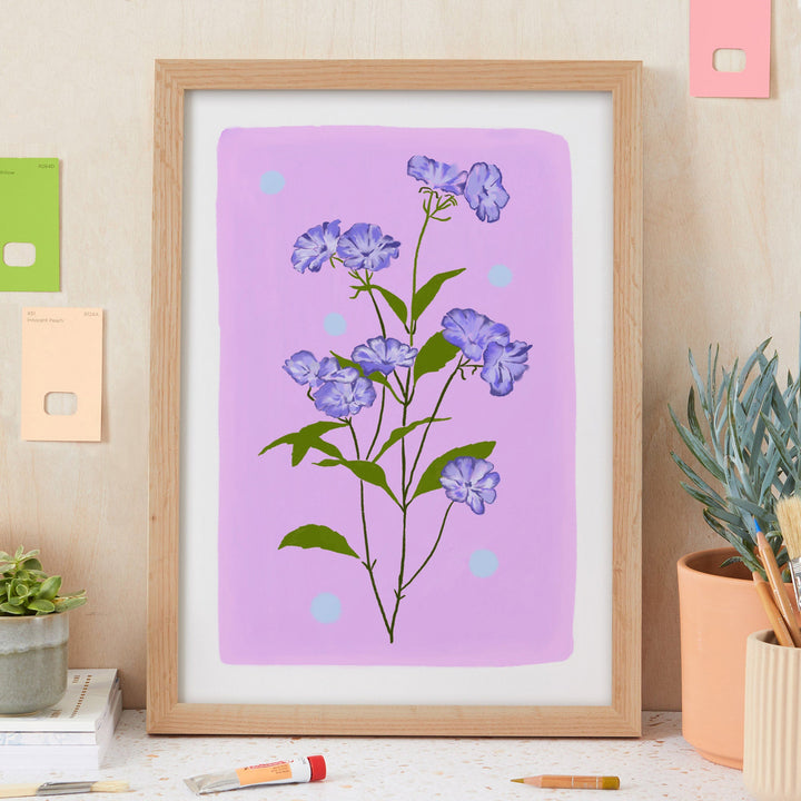 Delicate Floral Art Print Lilac | Wholesale