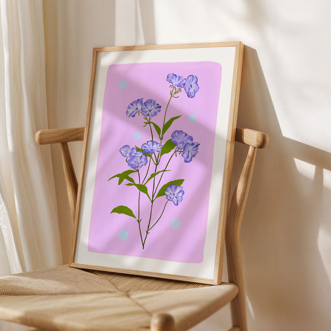 Delicate Floral Art Print Lilac | Wholesale