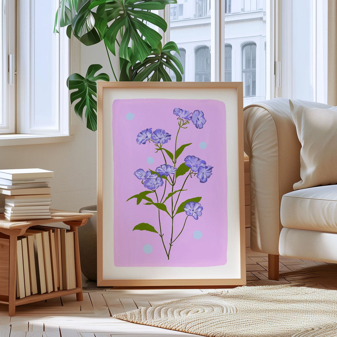 Delicate Floral Art Print Lilac | Wholesale