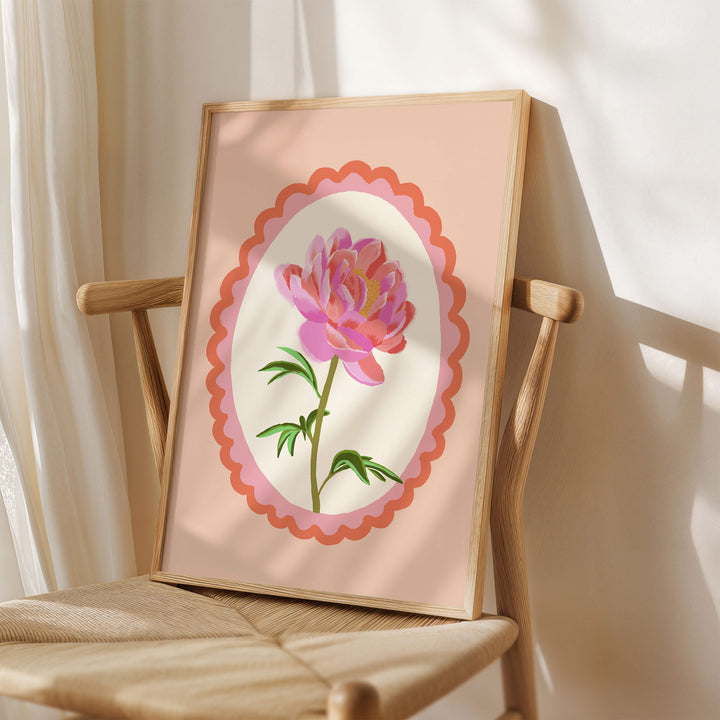 Peony Floral Art Print Pink