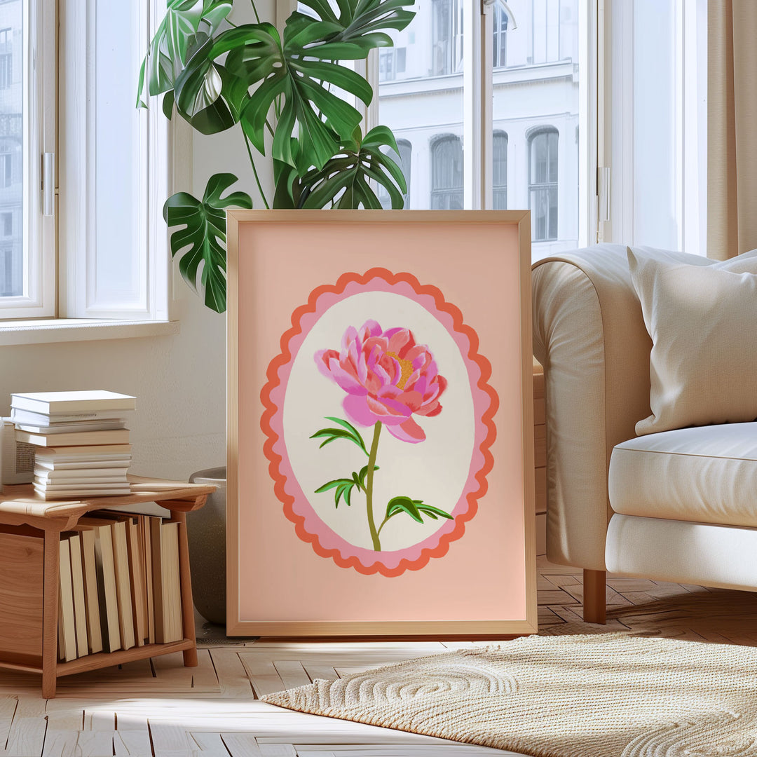 Peony Floral Art Print Pink