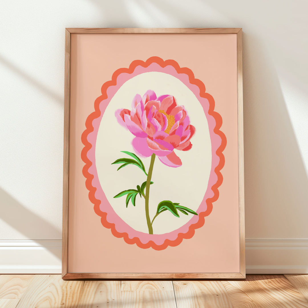 Peony Floral Art Print Pink