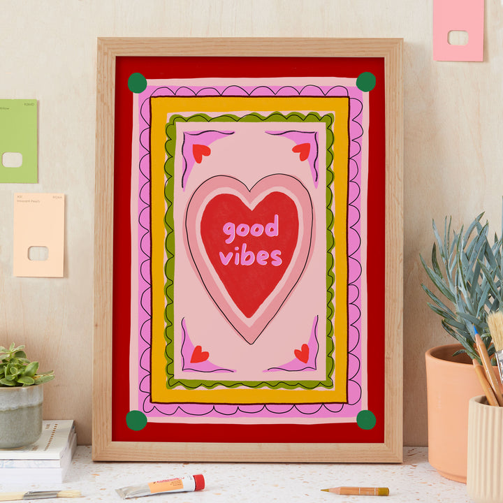 Good Vibes Positive Colourful Art Print