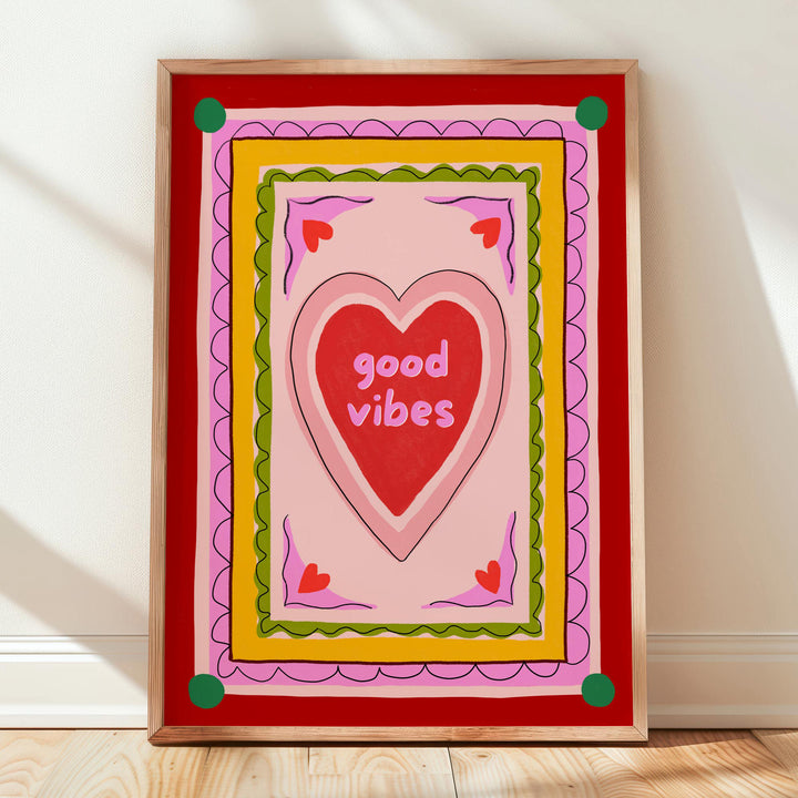 Good Vibes Positive Colourful Art Print