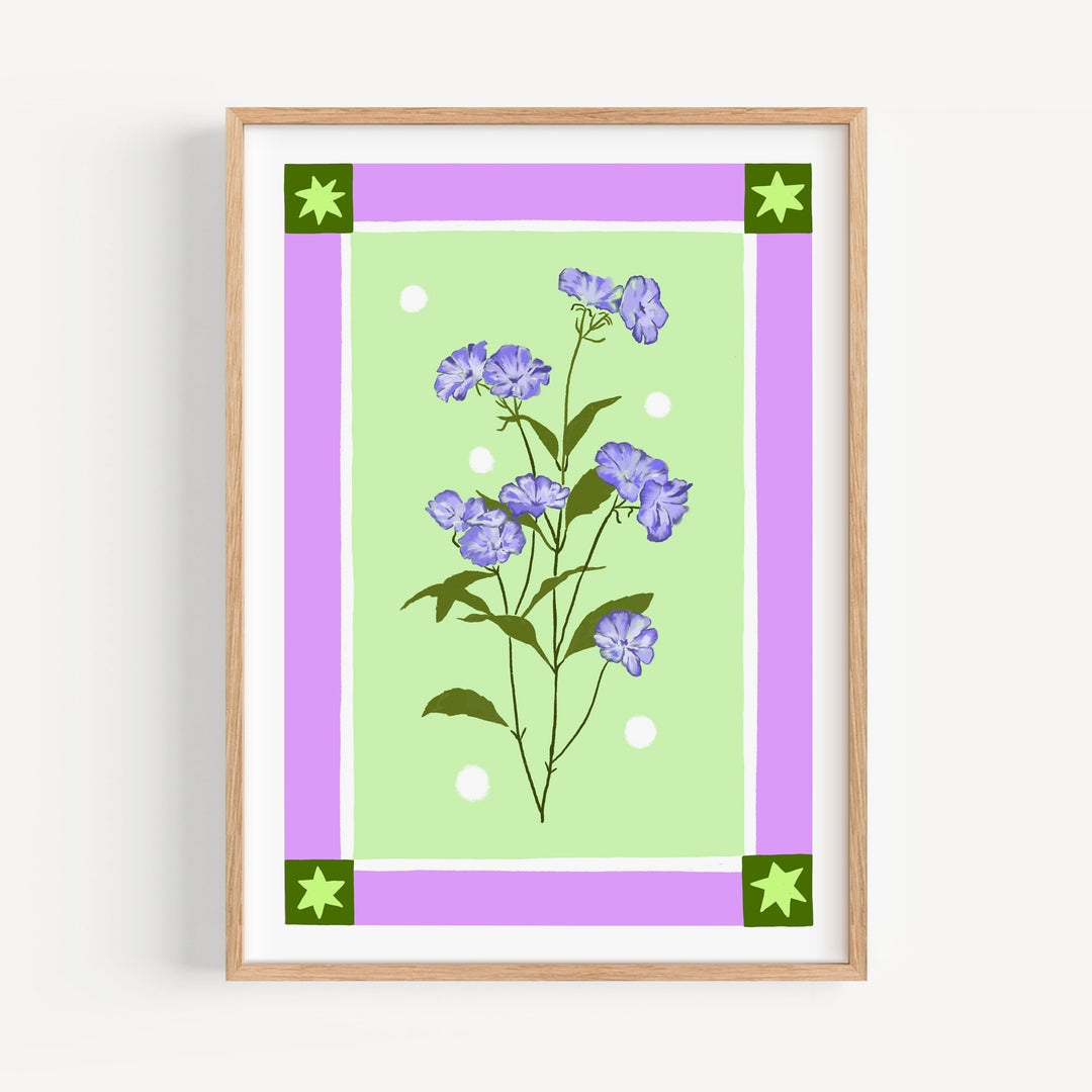 Delicate Floral Art Print with Border