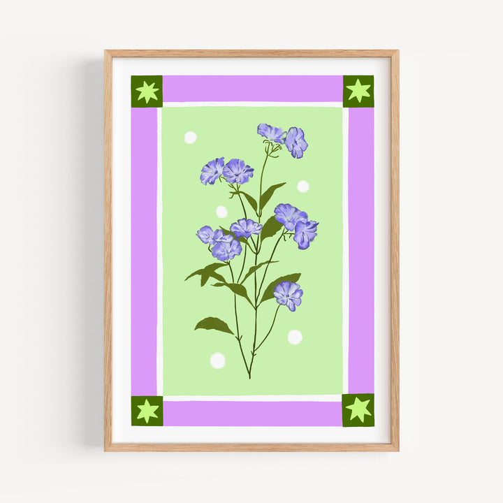 Delicate Floral Art Print with Border