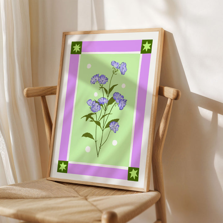Delicate Floral Art Print with Border
