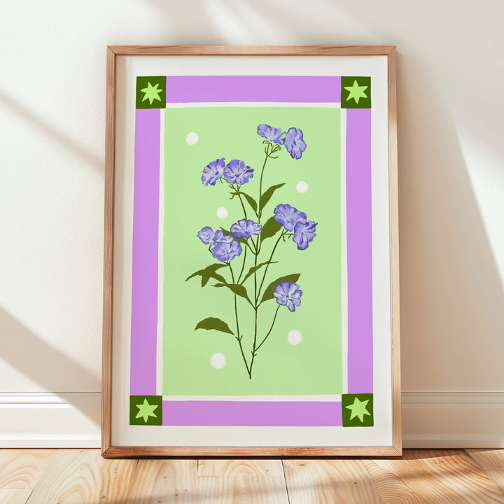 Delicate Floral Art Print with Border