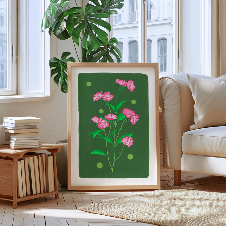Delicate Floral Art Print Green | Wholesale