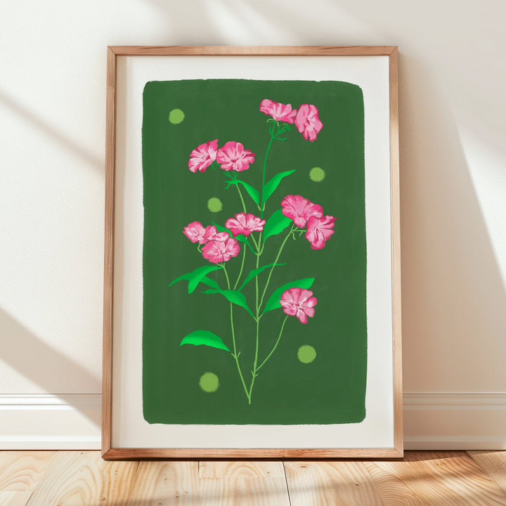 Delicate Floral Art Print Green | Wholesale