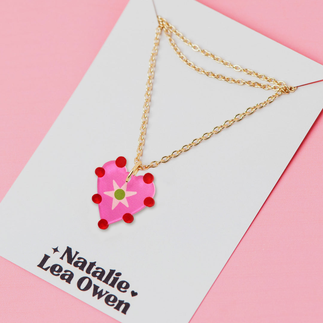 Heart Dot Charm Pendant Necklaces
