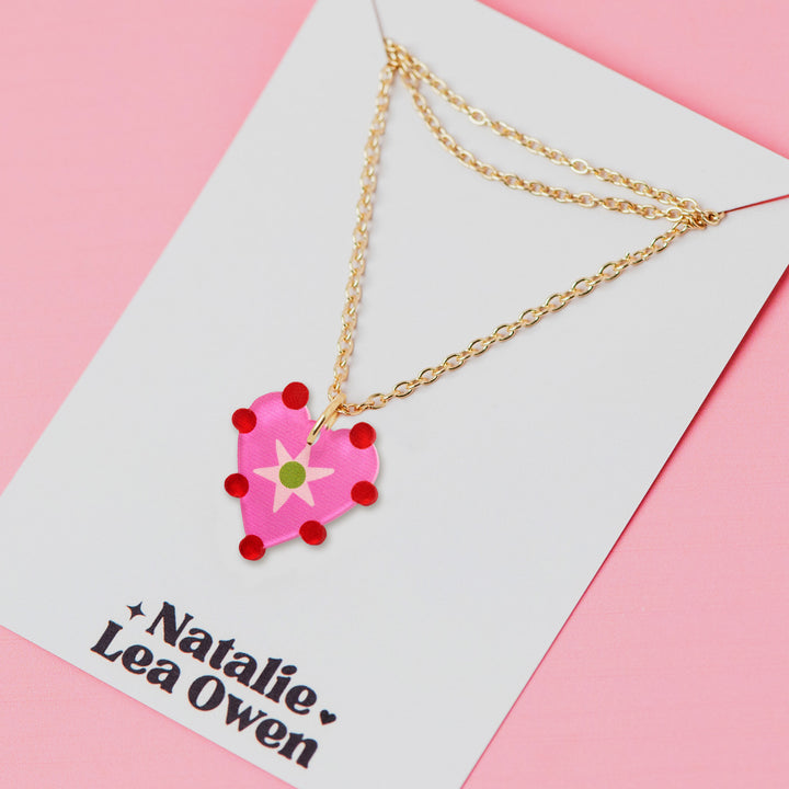 Heart Dot Charm Pendant Necklaces