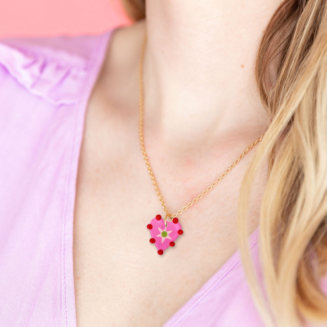 Heart Dot Charm Pendant Necklaces
