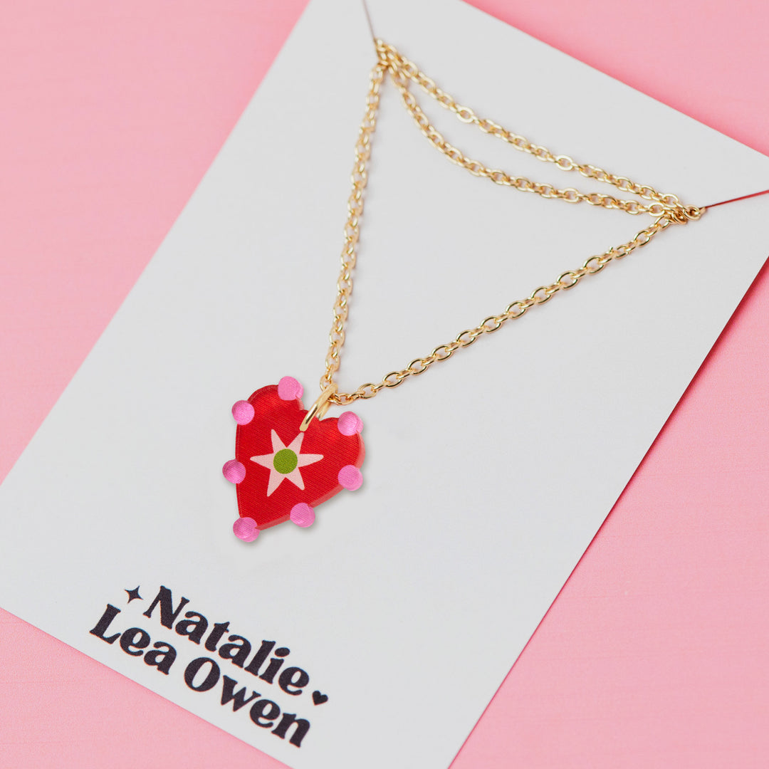 Heart Dot Charm Pendant Necklaces