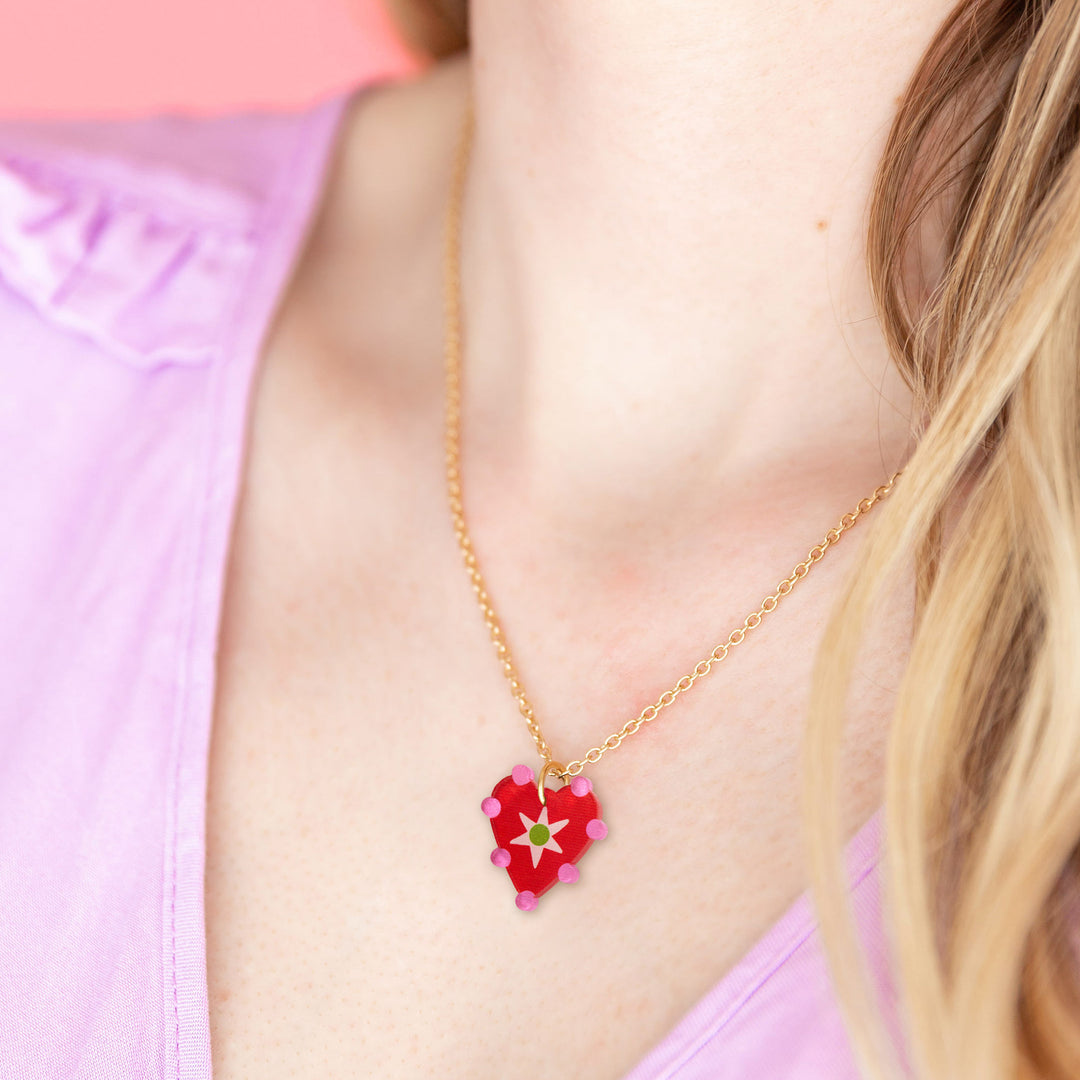 Heart Dot Charm Pendant Necklaces