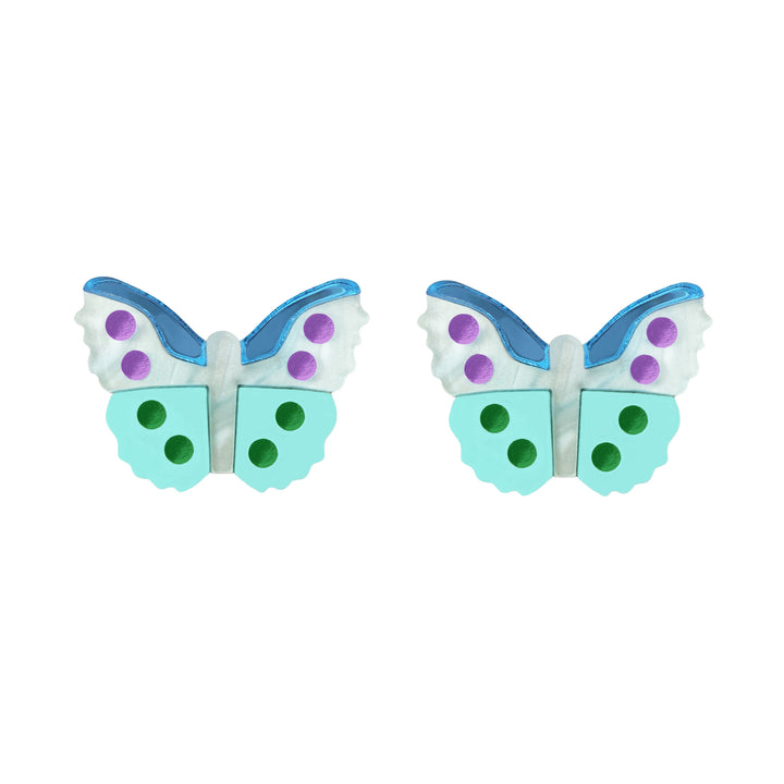 Butterfly Stud Earrings in Blue