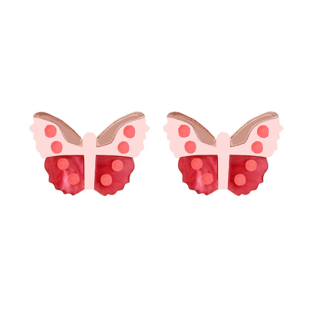 Butterfly Stud Earrings in Pink