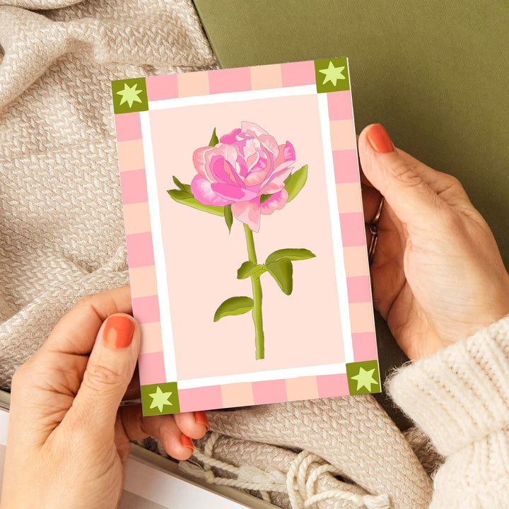 Floral Painterly Card with Border