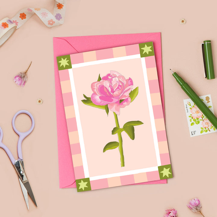 Floral Painterly Card with Border