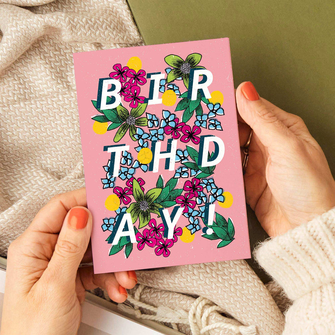 Birthday Floral Type Card