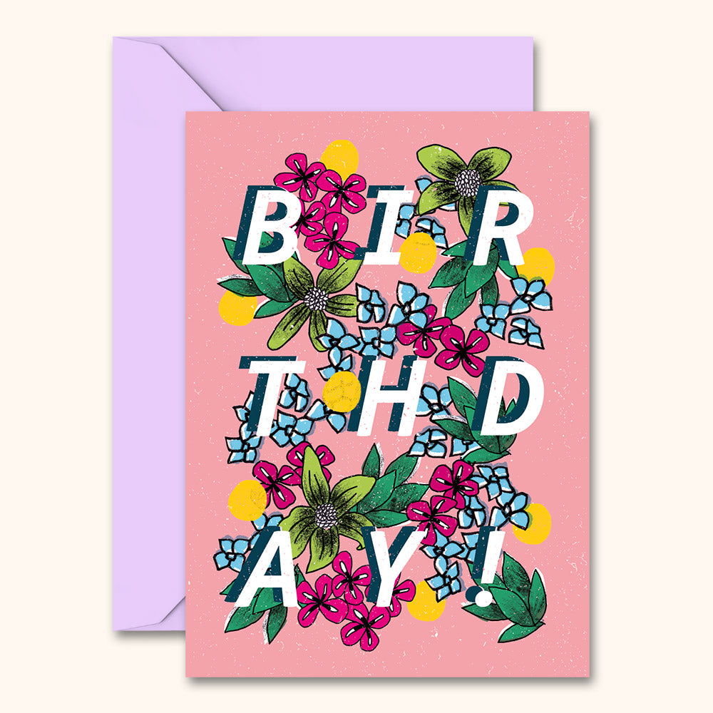 Birthday Floral Type Card