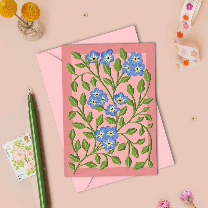 Botanical Patterned Card Pink | Wholesale