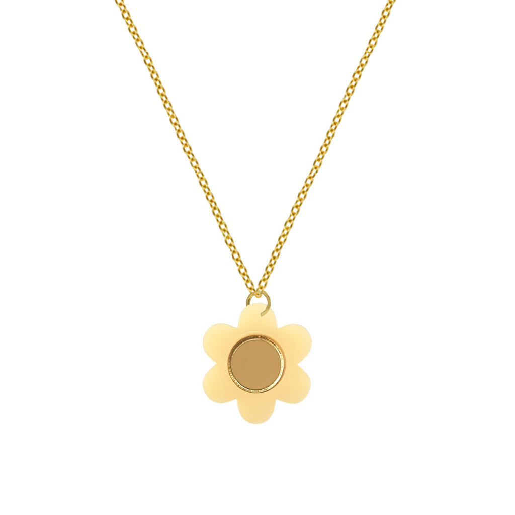 Daisy Necklace in Cream and Gold