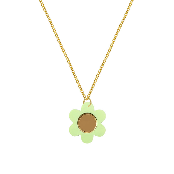 Daisy Necklace in Light Green