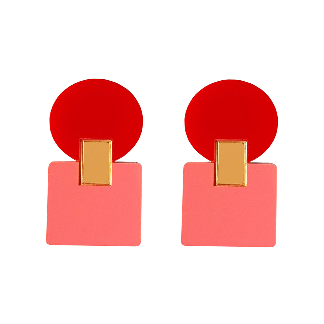 Donna Earrings - Red Pink