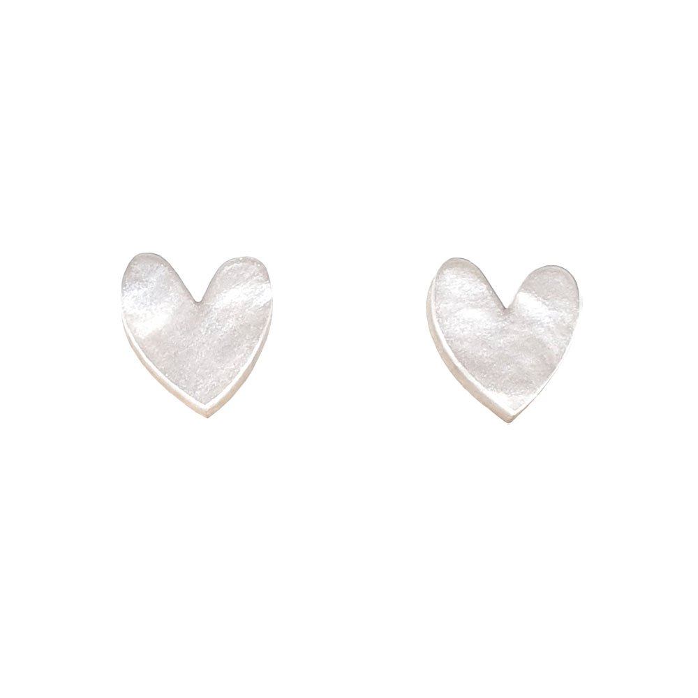 White Pearl Hearts Earrings