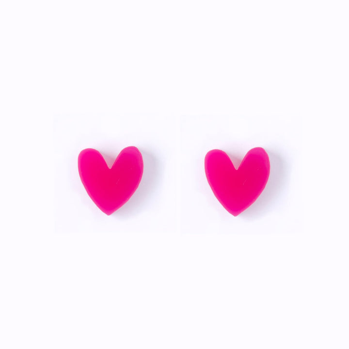 Fuchsia Heart Earrings