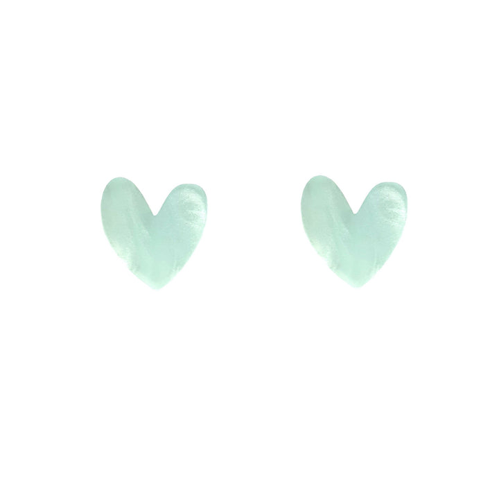 Surf Blue Pearl Hearts Earrings
