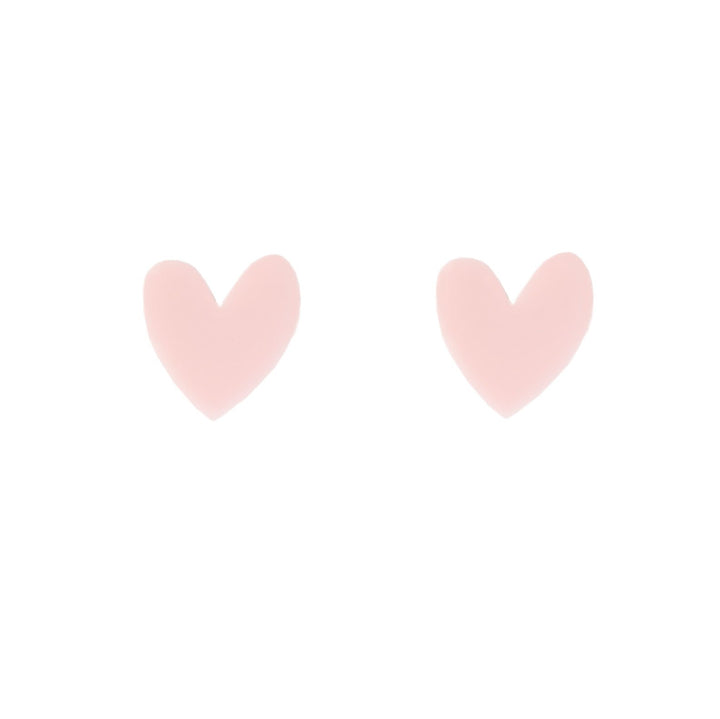 Heart Earrings in Pastel Pink