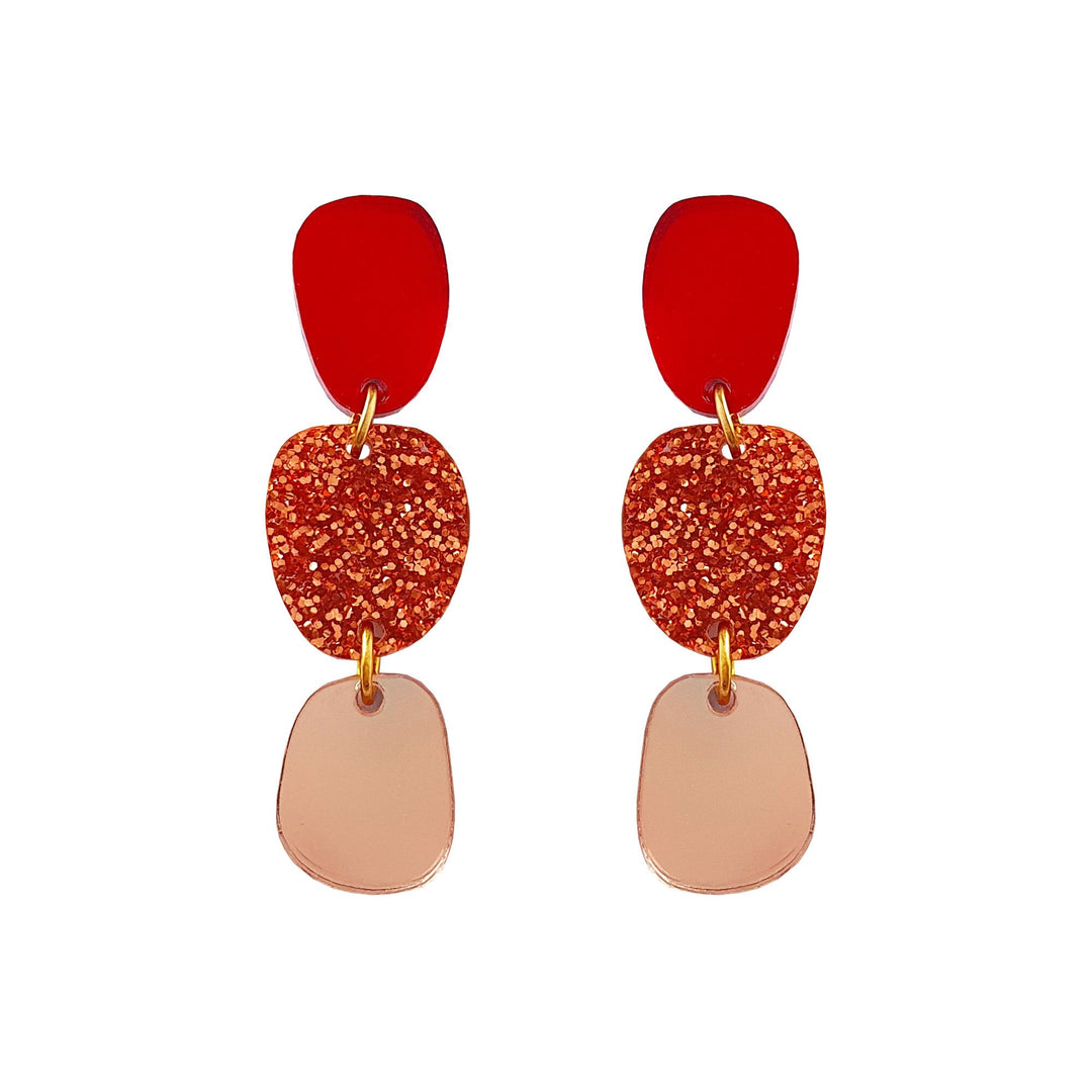 Lily Dangle Earrings in Copper Glitter