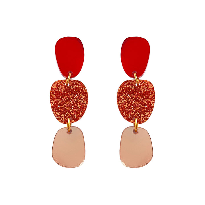 Lily Dangle Earrings in Copper Glitter
