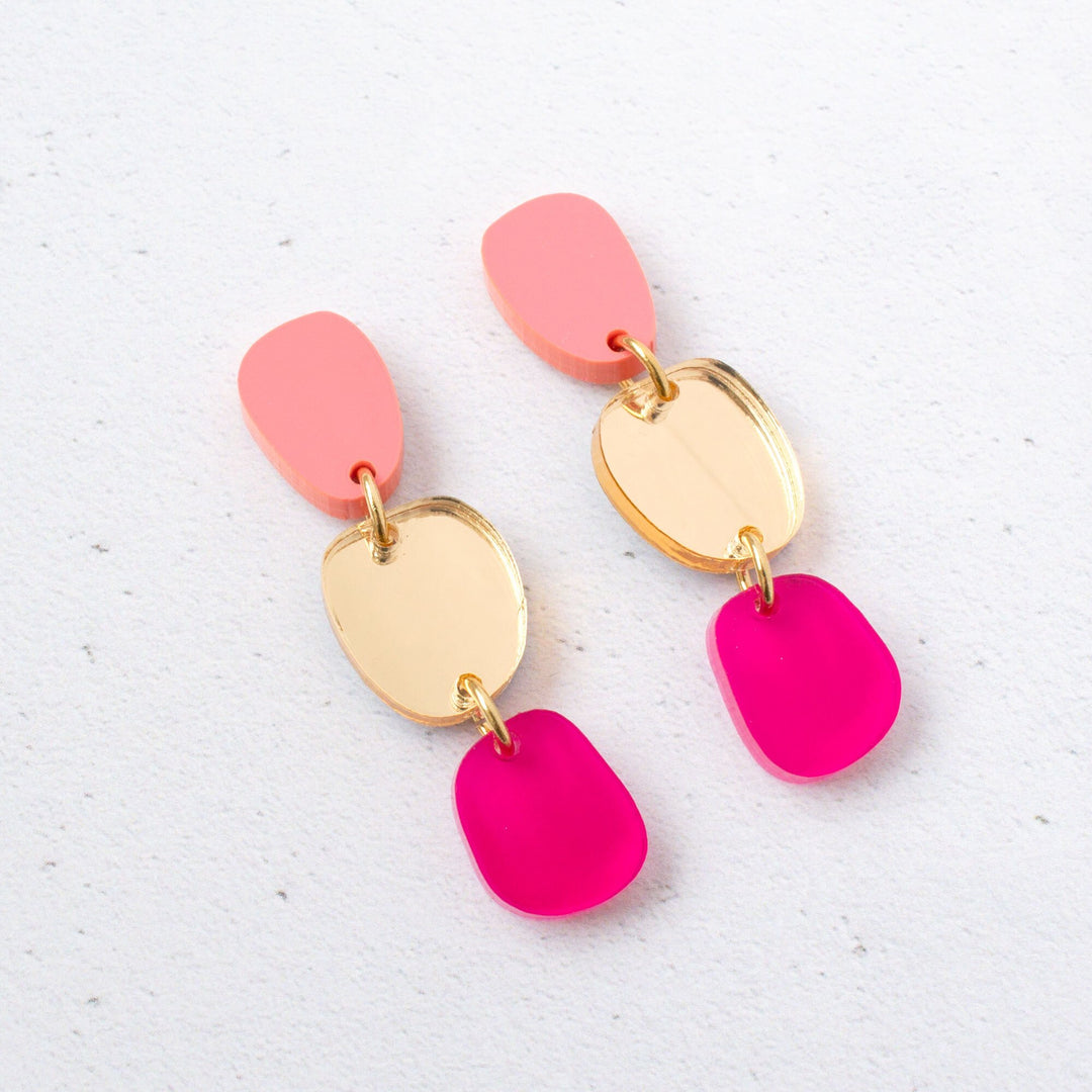 Lily Dangle Earrings in Pink