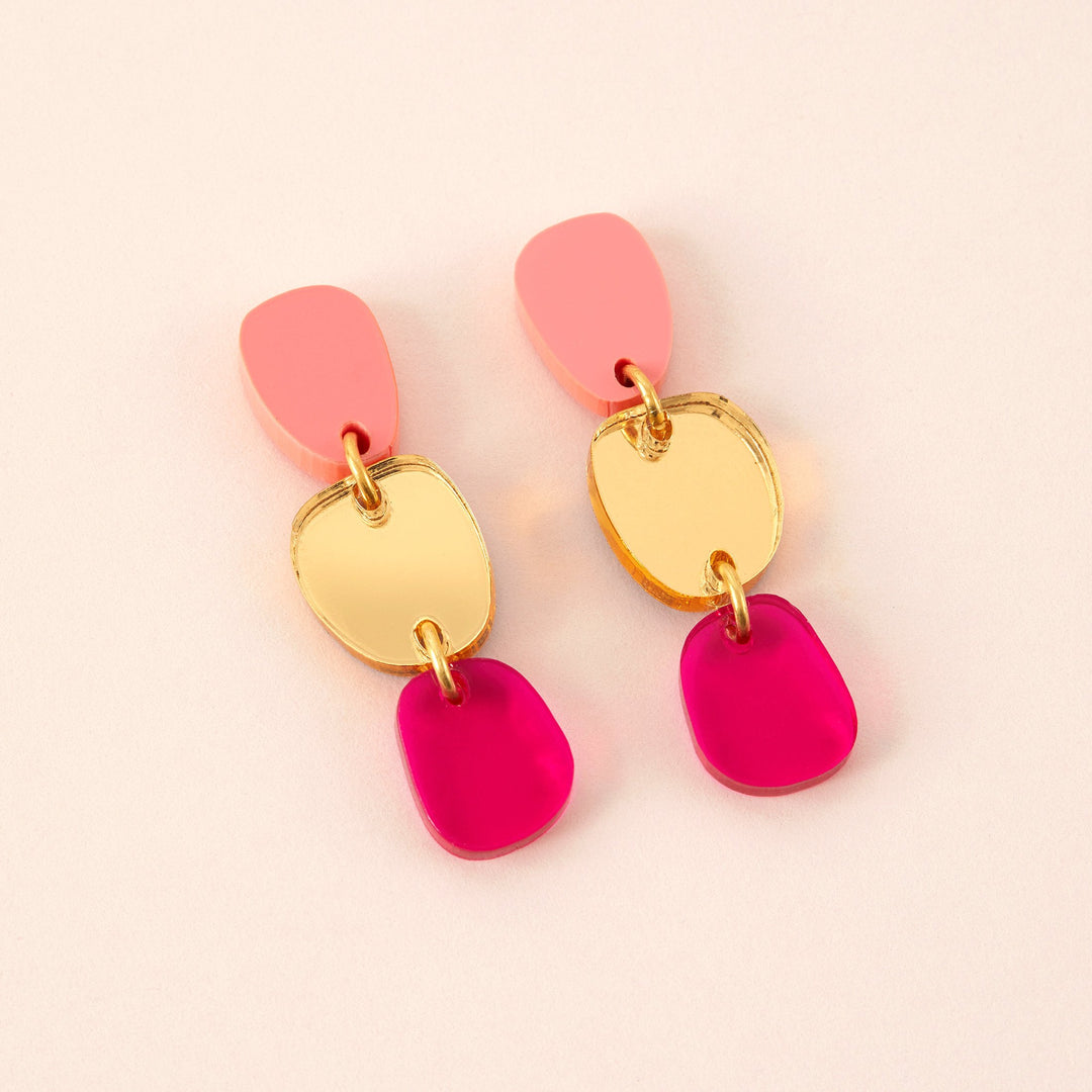Lily Dangle Earrings in Pink