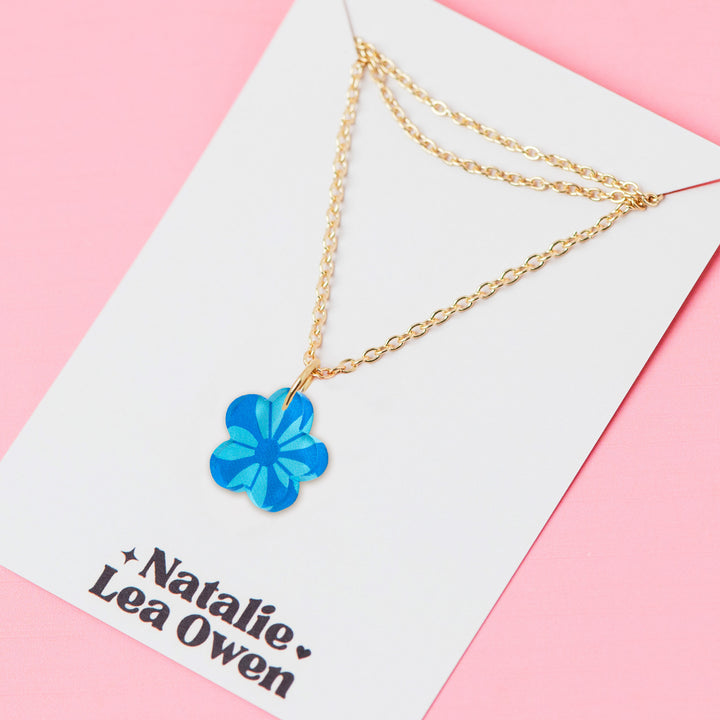 Flower Charm Pendant Necklaces