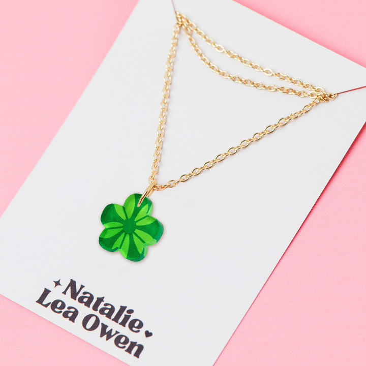 Flower Charm Pendant Necklaces